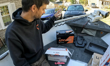 litime customer review of 12v 100ah self-heating battery installed in trolling motor