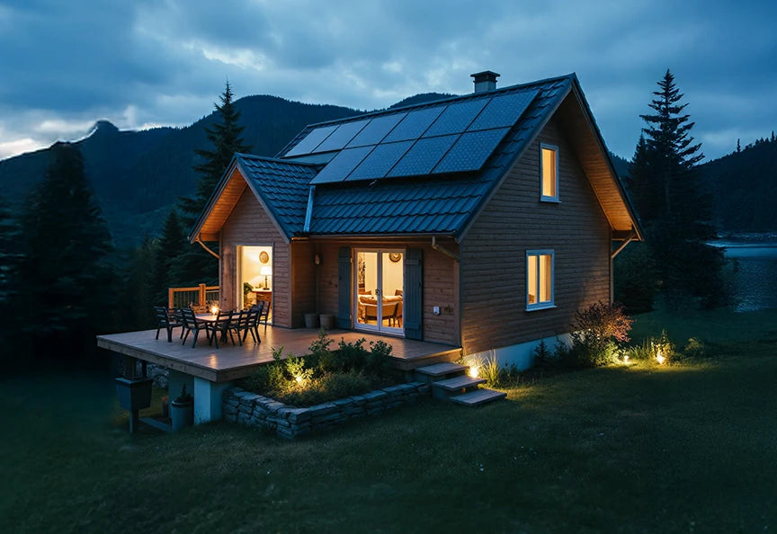 power off grid home with litime lithium battery