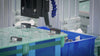 Laser welding process of LiFePO4 battery cells at LiTime factory, showcasing precision manufacturing and cell assembly