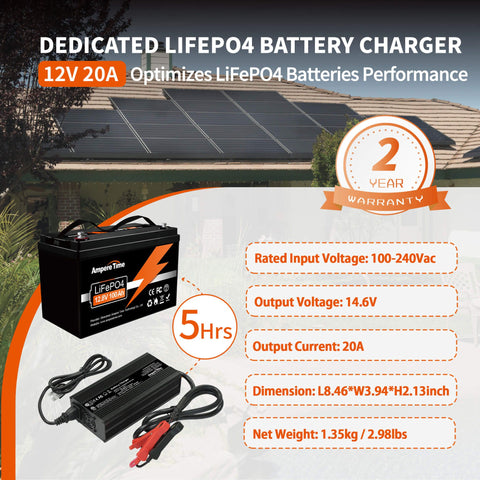 Ampere Time Stable Voltage 14.6V 20A Lithium Iron Phosphate Battery Charger Ampere Time