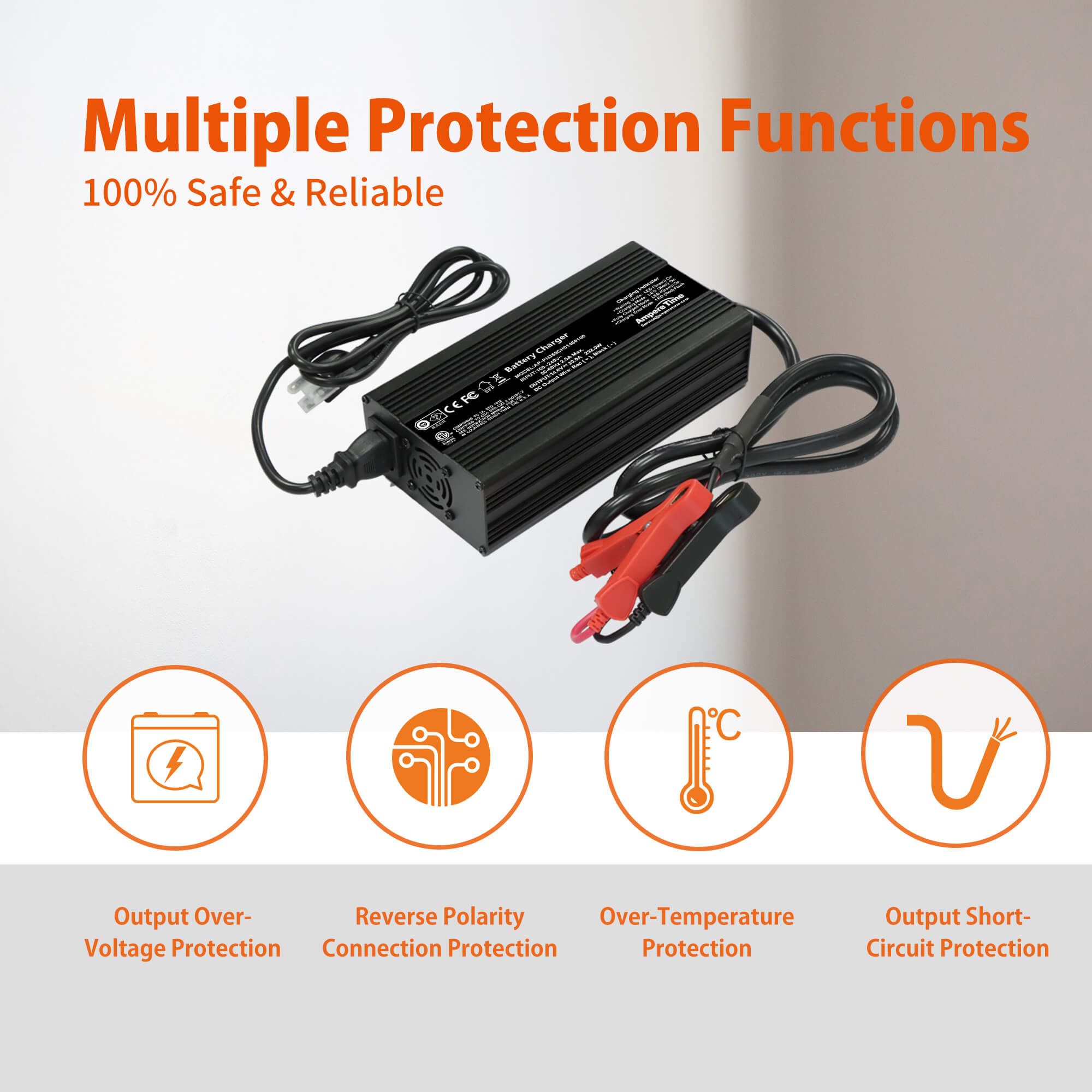 Ampere Time Stable Voltage 14.6V 20A Lithium Iron Phosphate Battery Charger Ampere Time