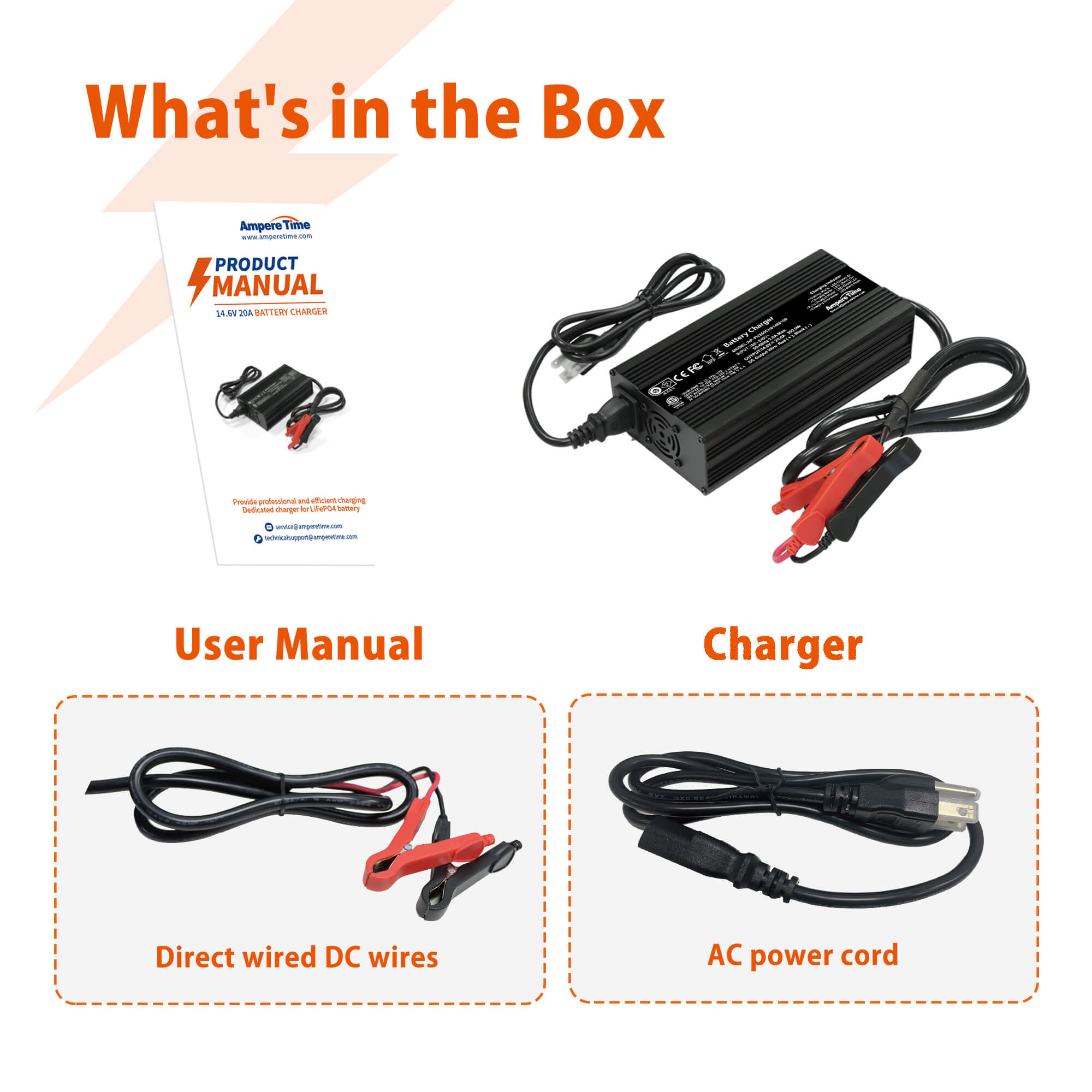 Ampere Time Stable Voltage 14.6V 20A Lithium Iron Phosphate Battery Charger Ampere Time