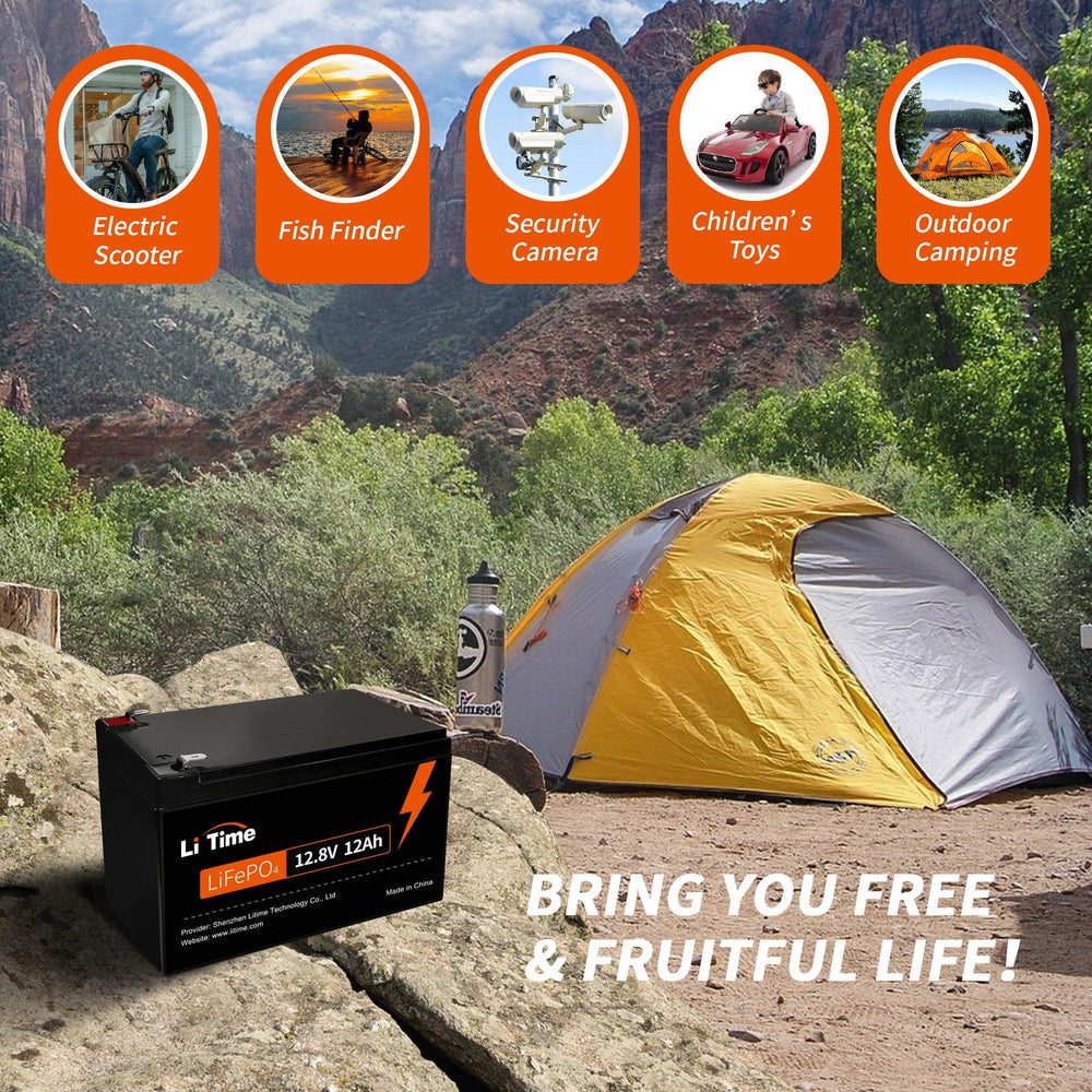 litime 12v lithium battery for fish finder, electric scooter, camping, security camera