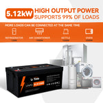 5.12kW high output power of litime 48v 100ah lifepo4 battery for off grid power system